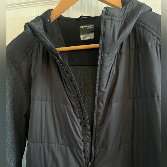 Men's Icebreaker MerinoLOFT™ Descender Hybrid Long Sleeve Half Zip Hood | Med - Picture 6 of 9